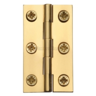 2" POLISHED BRASS BUTT HINGES C/W SCREWS