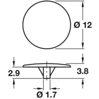 COVER CAP 14MMD PRESS-FIT WH 045.03.760