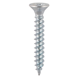 TWINTHREAD WOODSCREW CSK POZI 8 X 1/2"  4x12mm  BZP