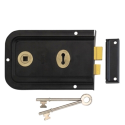 UNION 1445 DOUBLE HANDED 3 LEVER RIM LOCK BLACK