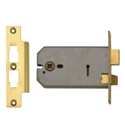 UNION 2077 HORIZONTAL 3 LEVER SASHLOCK 152mm / 6" BRASS