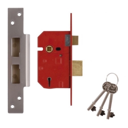 UNION 2234E 5 LEVER BS3621 64mm SASHLOCK SATIN CHROME