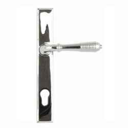 REEDED SLIMLINE ESPAGNOLETTE HANDLE SET 92mm C/C POL.CHROME