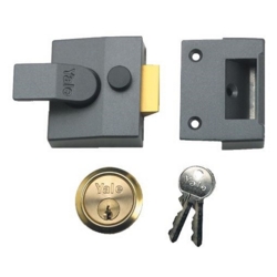 YALE 84 NON-DEADLOCKING NIGHT LATCH SATIN CHROME CYLINDER