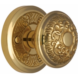 AYDON MORTICE KNOB SET POLISHED BRASS