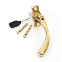 PEARDROP ESPAGNOLETTE HANDLE BRASS LEFT HAND 20419L