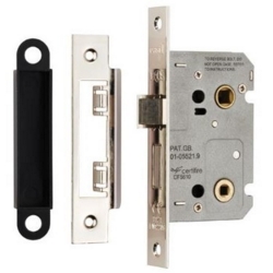 EUROSPEC 64mm BATHROOM MORTICE LOCK NICKEL BAE5025NP