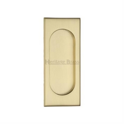 FLUSH PULL HANDLE 105mm SATIN BRASS C1850-105-SB