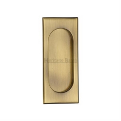 FLUSH PULL HANDLE 105mm ANTIQUE BRASS C1850-105-AT