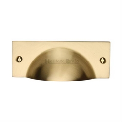 CHESHIRE CABINET DRAWER PULL SATIN BRASS C2762-SB