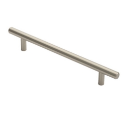 STEEL T-BAR HANDLE 160mm C/C SAT.NICKEL FTD445CSN 220mm O/A