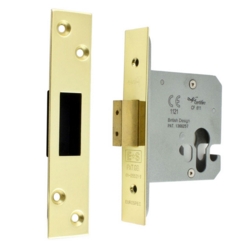EASI-T EURO PROFILE DEADLOCK E/P 64mm PVD BRASS EDS5025PVD