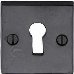SQUARE KEYHOLE ESCUTCHEON SMOOTH BLACK IRON FB159