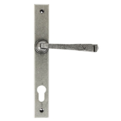 AVON SLIMLINE ESPAGNOLETTE HANDLES PEWTER PATINA 92mm C/C