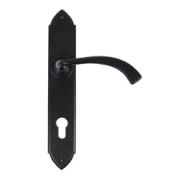 GOTHIC CURVED LEVER ESPAG. LOCK SET 92mm C/C BLACK
