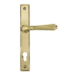 HINTON SLIMLINE ESPAGNOLETTE LOCK SET IN AGED BRASS