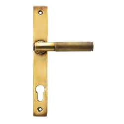 BROMPTON SLIMLINE ESPAGNOLETTE LOCK SET 92mm C/C AGED BRASS