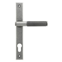 BROMPTON SLIMLINE ESPAGNOLETTE LOCK SET 92mm PEWTER PATINA