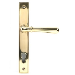 NEWBURY SLIMLINE ESPAGNOLETTE FURN. 92mm C/C POLISHED BRASS