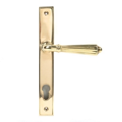 HINTON SLIMLINE ESPAGNOLETTE LOCK SET IN POLISHED BRASS