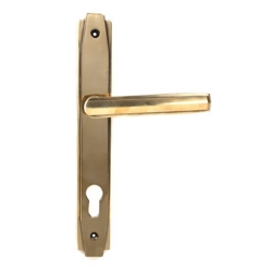 ART DECO SLIMLINE ESPAGNOLETTE LOCK SET 92mm C/C AGED BRASS