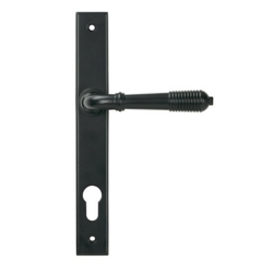 REEDED SLIMLINE ESPAGNOLETTE LOCK SET 92mm C/C MATT BLACK