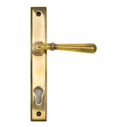 NEWBURY SLIMLINE ESPAGNOLETTE FURNITURE 92mm C/C AGED BRASS