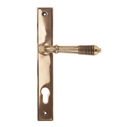 REEDED SLIMLINE ESPAGNOLETTE LOCK SET 92mm C/C POL. BRONZE
