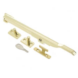 LOCKING CASEMENT STAY 250mm POLISHED BRASS JW77LPB