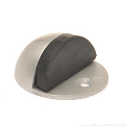 OVAL FLOOR MOUNTED DOOR STOP SATIN ANODISED ALUMINIUM 1705