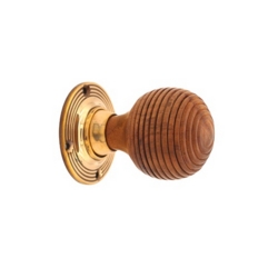 ROSEWOOD BEEHIVE KNOBSET AGED BRASS MORTICE / RIM