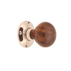 ROSEWOOD BUN KNOBSET POLISHED NICKEL RIM / MORTICE