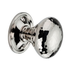HAMMERED MUSHROOM KNOBSET RIM / MORTICE POLISHED NICKEL