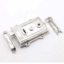 DAVENPORT DUAL-HANDED RIMLOCK POLISHED NICKEL
