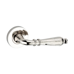 HAMMERED HAZEL LEVER ON ROSE POLISHED NICKEL