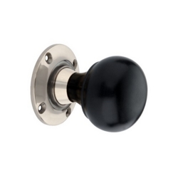 EBONY COTAGE BUN DOOR KNOBSET POLISHED NICKEL