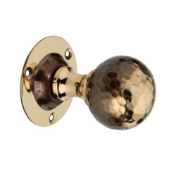 HAMMERED BALL MORTICE KNOBSET AGED BRASS