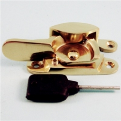 LOCKING FITCH SASH FASTENER POLISHED BRASS THD183LPB