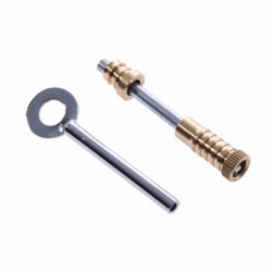 DUAL SCREW WITH KEY POLISHED BRASS 70mm THD198PB