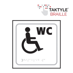 DISABLED TAKTYLE SIGN BLACK ON WHITE 150x150mm TK2006BKWH