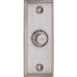 HERITAGE BRASS OBLONG BELL PUSH SATIN CHROME V1180-SC