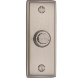 HERITAGE BRASS OBLONG BELL PUSH SATIN NICKEL V1180-SN