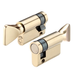 EURO PROFILE SINGLE TURN 45mm 35/10 POL. BRASS  V5EP45STPB