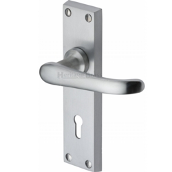 WINDSOR LEVER ON MORTICE KEY PLATE SATIN CHROME V700-SC