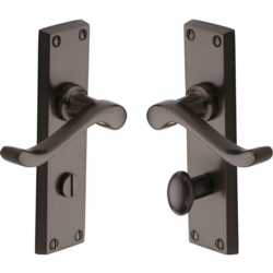 BEDFORD LEVER ON BATHROOM PLATE MATT BRONZE V815-MB