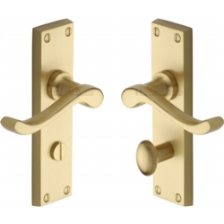 BEDFORD LEVER ON BATHROOM PLATE SATIN BRASS V815-SB