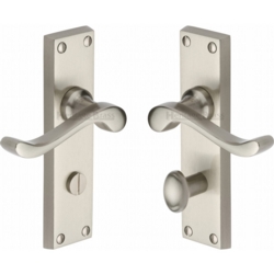 BEDFORD LEVER ON BATHROOM PLATE SATIN NICKEL V815-SN