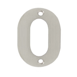 75mm NUMERAL 0 SATIN STAINLESS STEEL