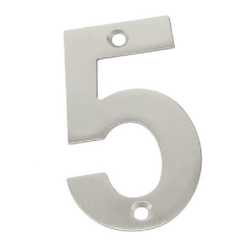 75mm NUMERAL 5 SATIN STAINLESS STEEL