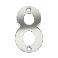 75mm NUMERAL 8 POLISHED STAINLESS STEEL